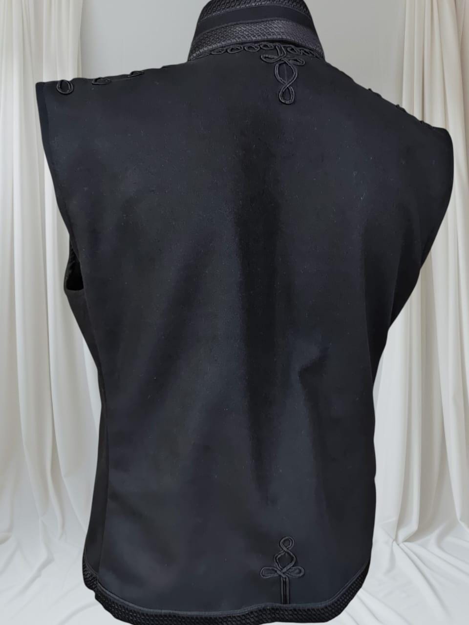 Adam Ant Style Hussars Waistcoat: Black Embroidered Military Vest