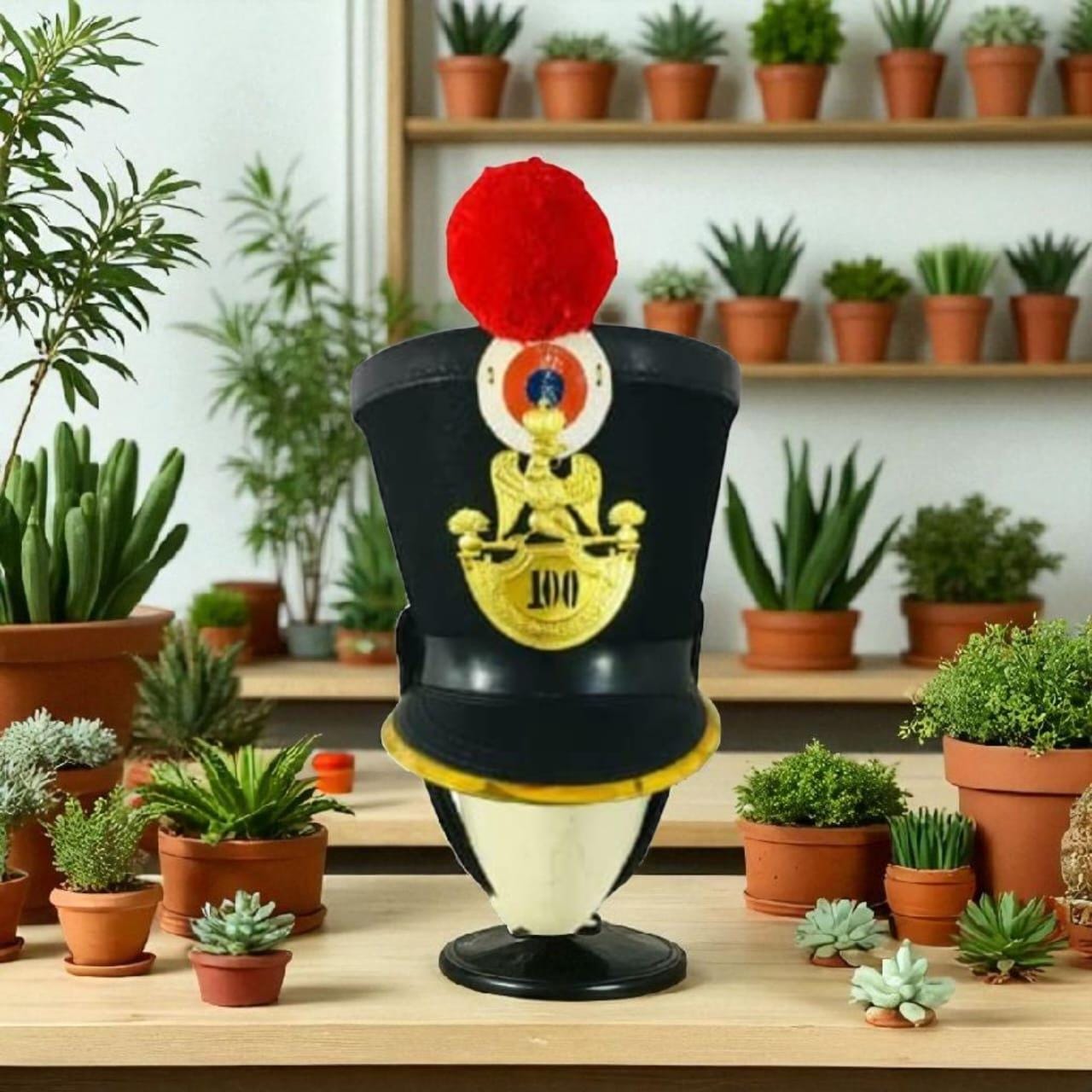 Napoleonic French 100th Regiment Shako Hat: Historical Military Replica