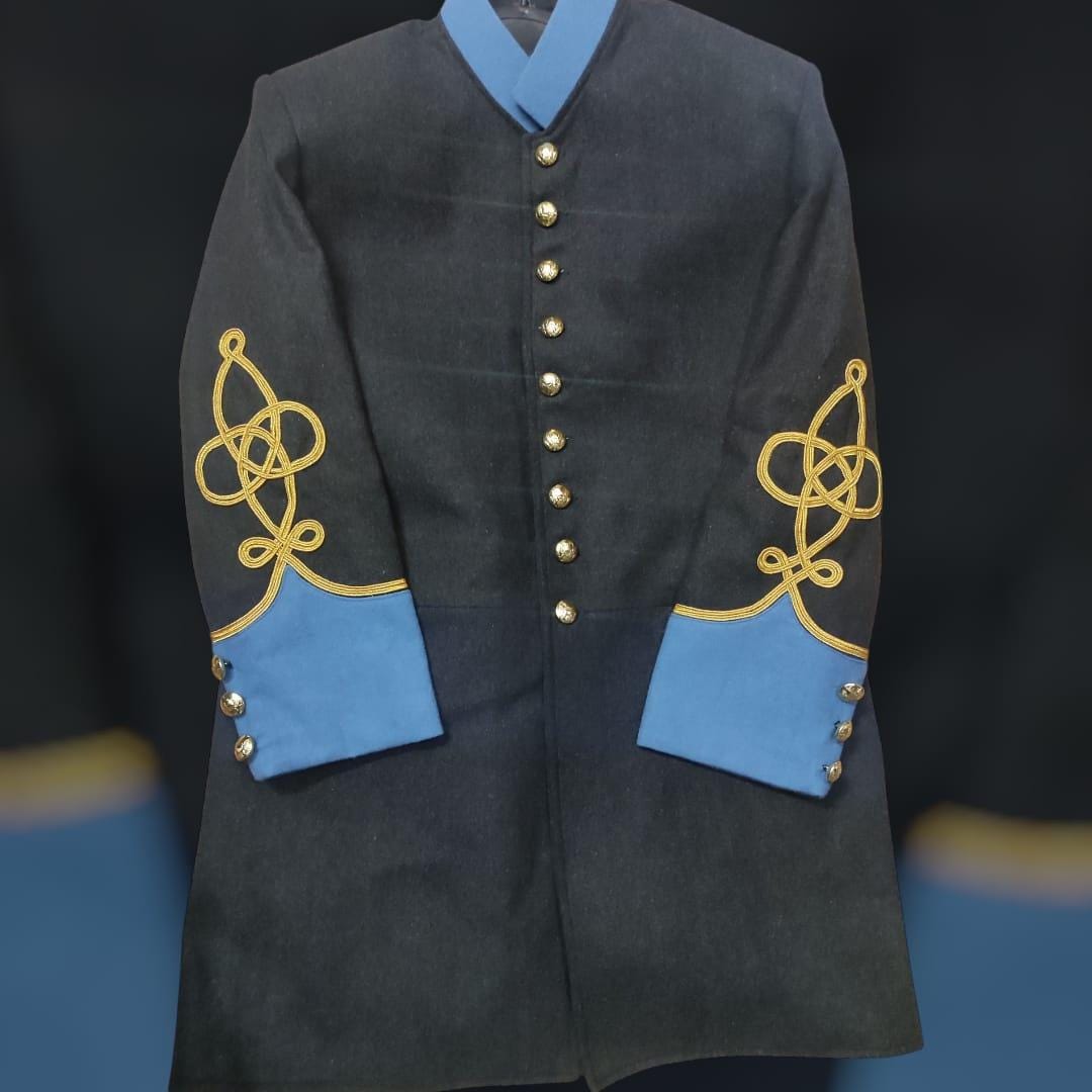 Civil War Confederate General Officer Frock Coat | Historical Reenactment Uniform | Vintage Military Coat with Gold Detailing