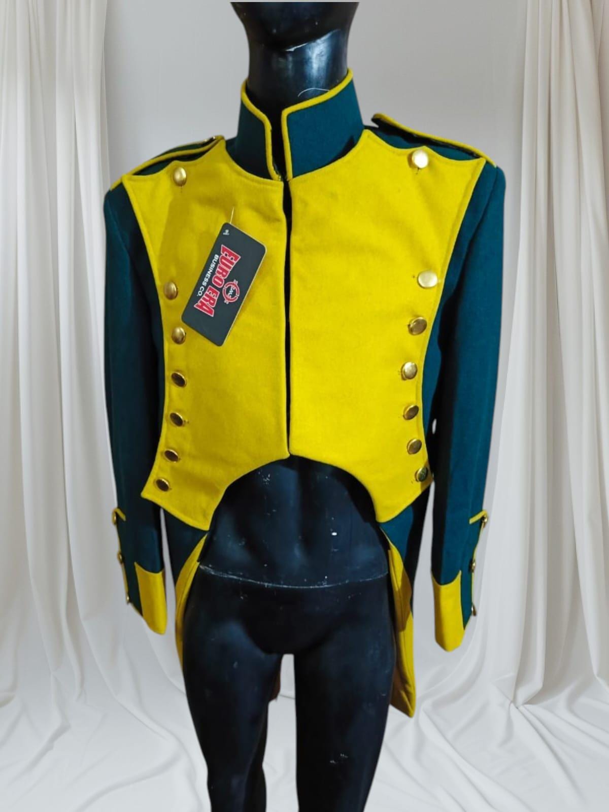 Vintage Gold & Green Marching Band Jacket: Military Parade Uniform