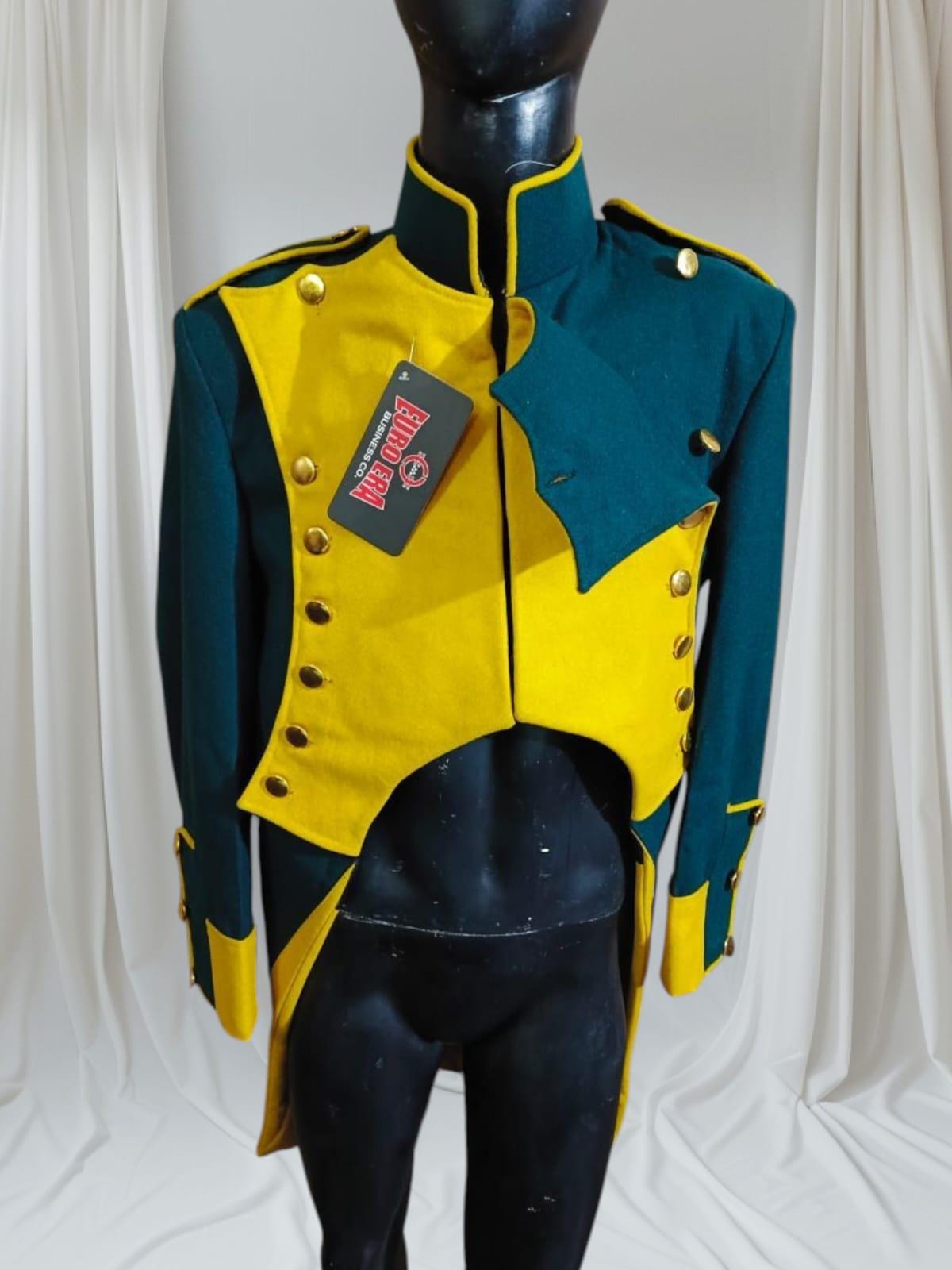 Vintage Gold & Green Marching Band Jacket: Military Parade Uniform