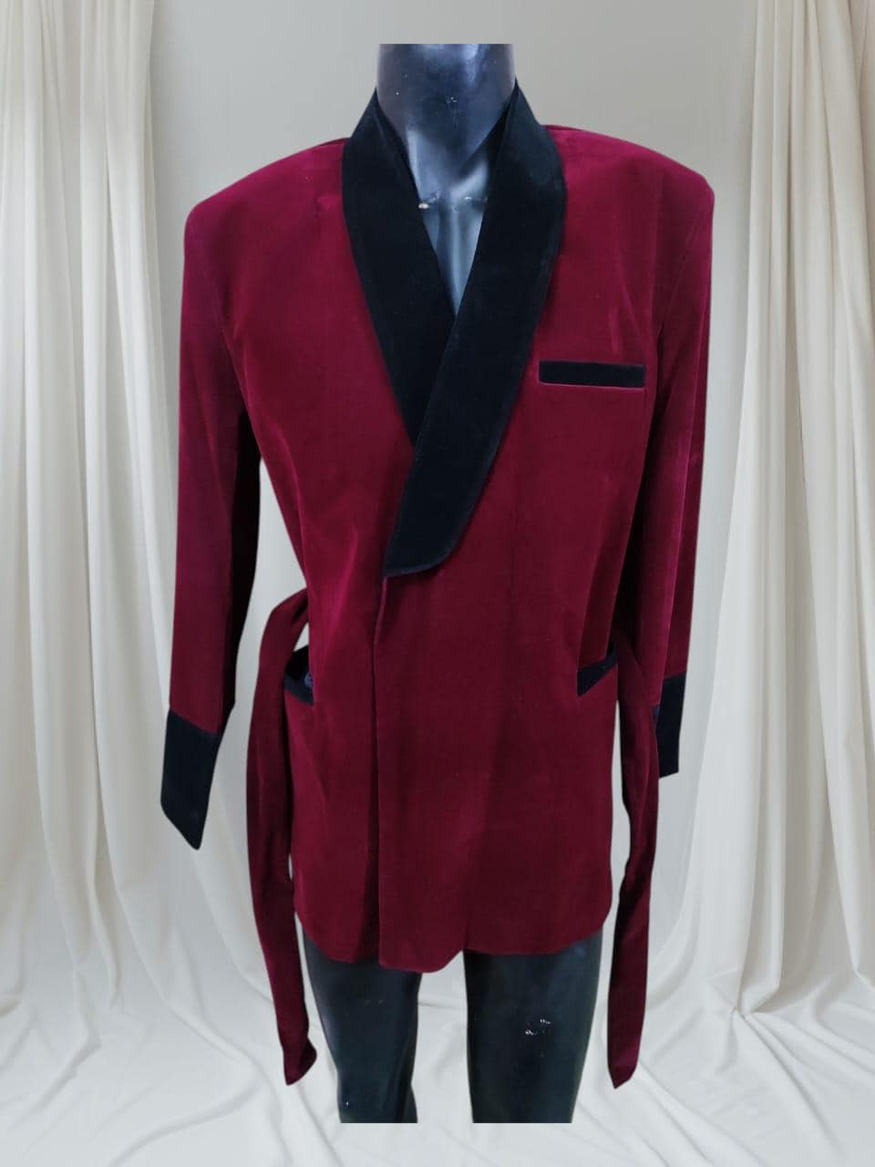 Party Wear Velvet Smoking coat robe style | Men's Velvet Smoking Coat | Luxury Party Wear Velvet Blazer |  Classic Burgundy Velvet Jacket