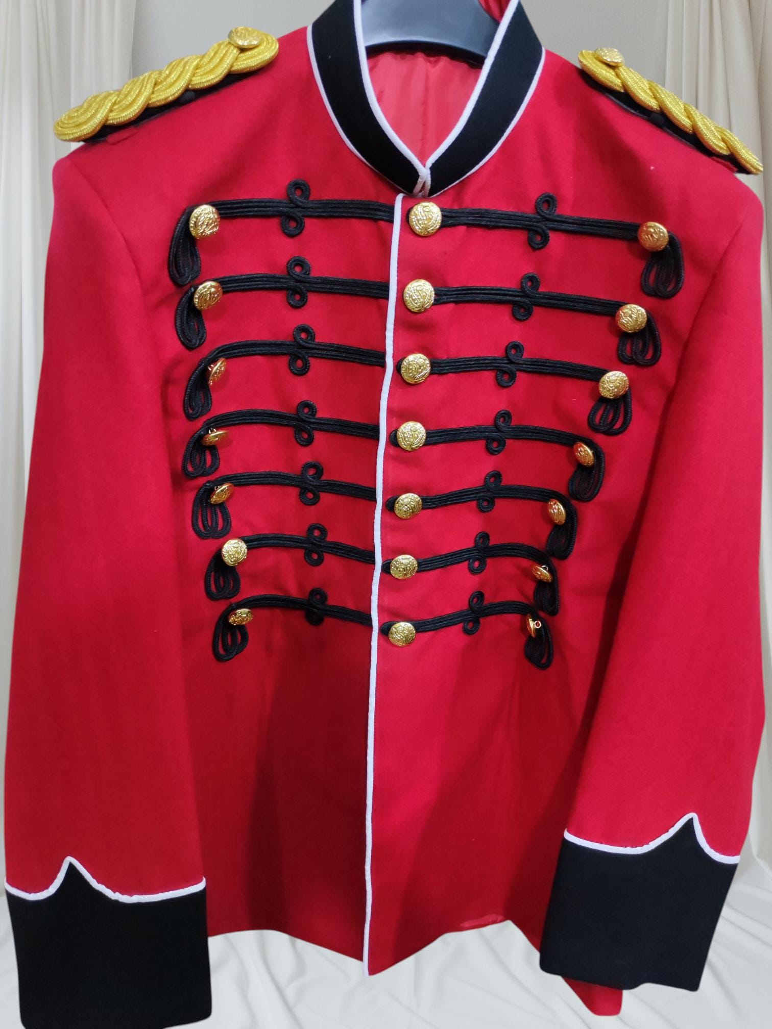 Napoleonic Steampunk Ceremonial Officer Hussars Parade Jacket: Military Uniform Coat with Epaulette