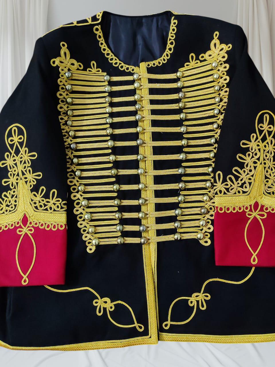 Adam Ant Style Hussars Jacket: Wool, Gold Braid, Embroidery