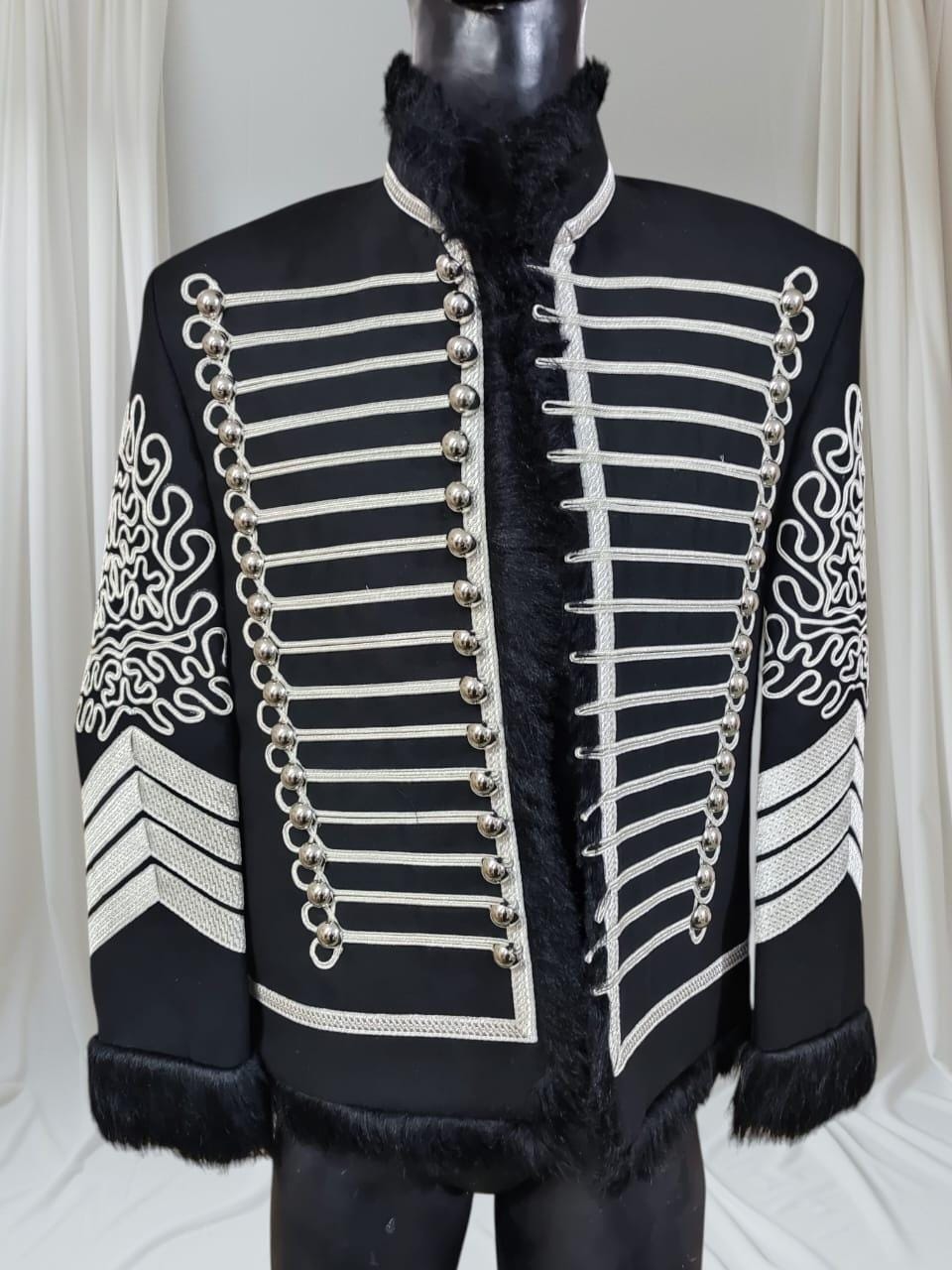 Napoleonic Hussars Pelisse Jacket: Fur Trim, Jimi Hendrix Style
